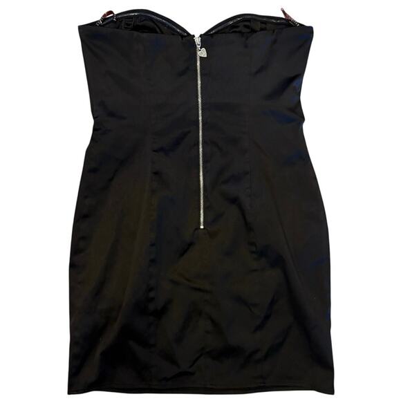 Woman's Lipsy London Strapless Mini Dress Black Floral Bodycon Size 6 - Picture 4 of 7